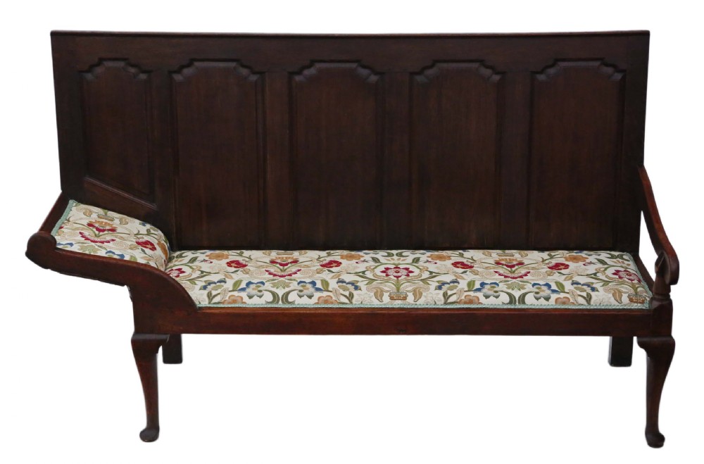 Georgian oak settle bench daybed View V