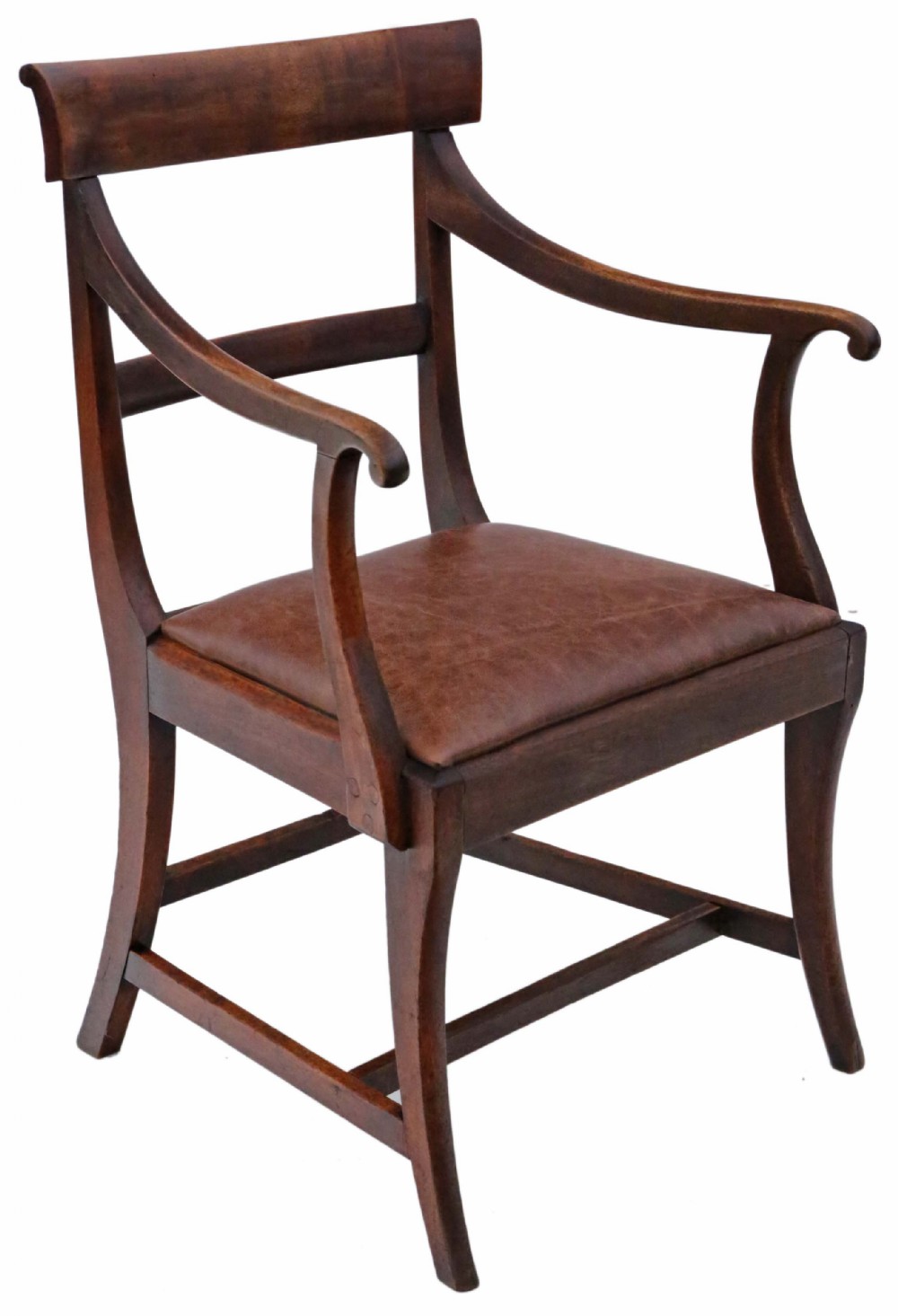 Regency mahogany elbow desk chair 