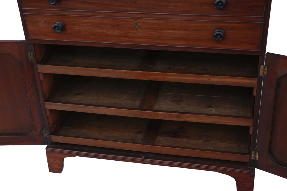 Georgian mahogany secretaire writing bookcase View V