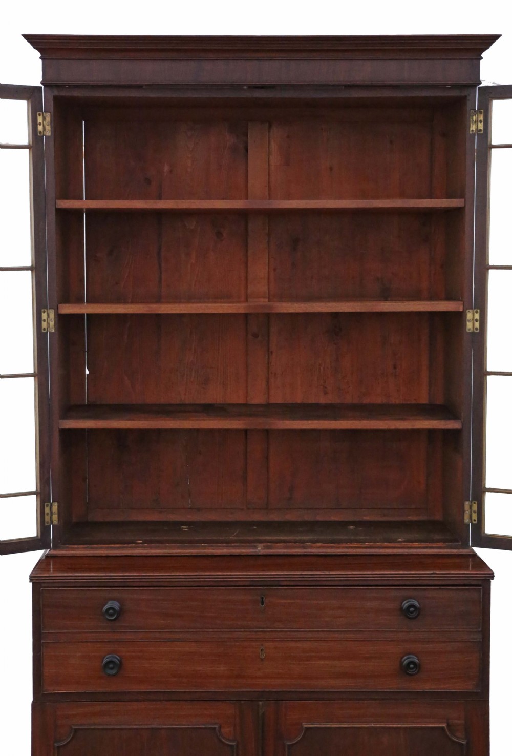 Georgian mahogany secretaire writing bookcase View VI