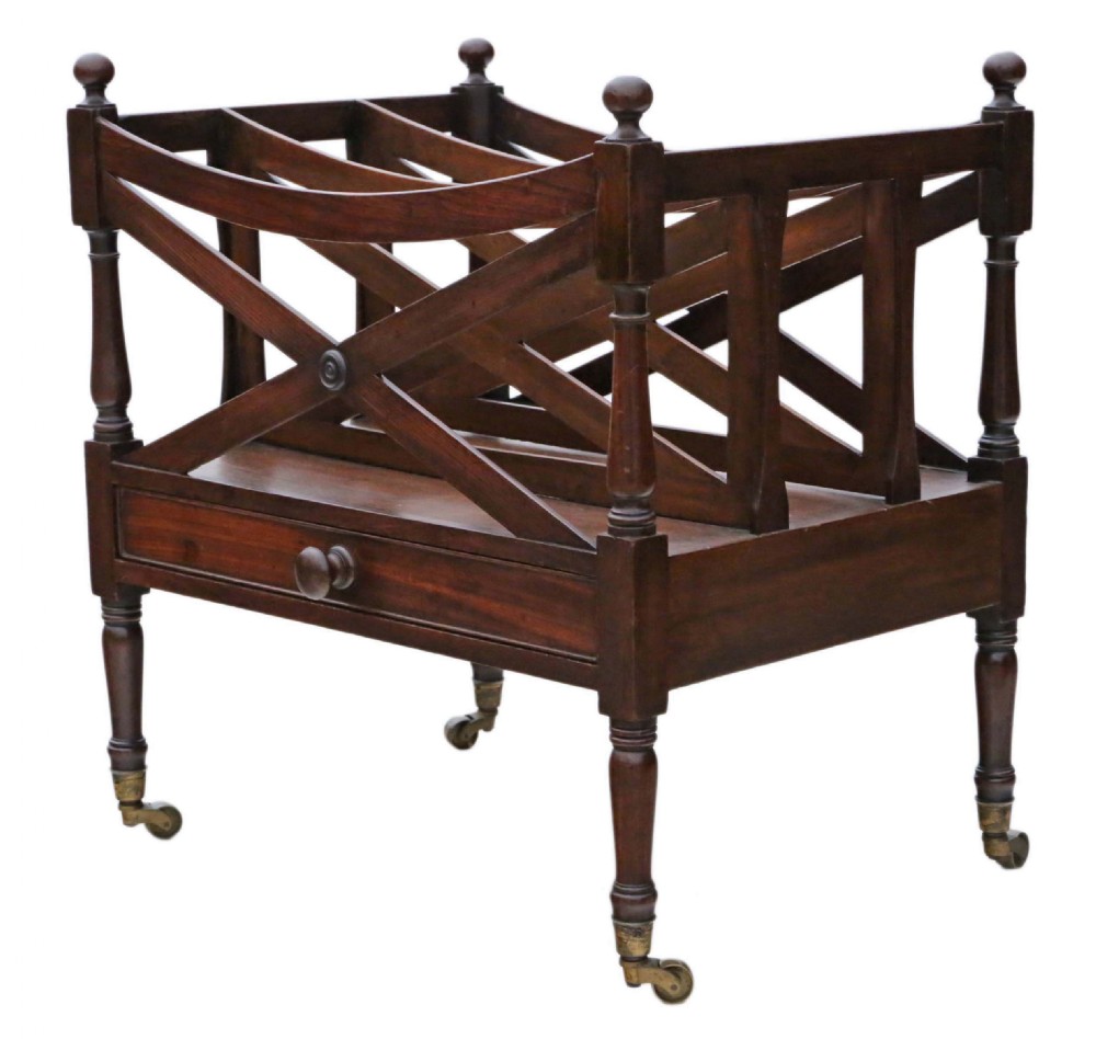 Georgian mahogany Canterbury magazine rack  View III