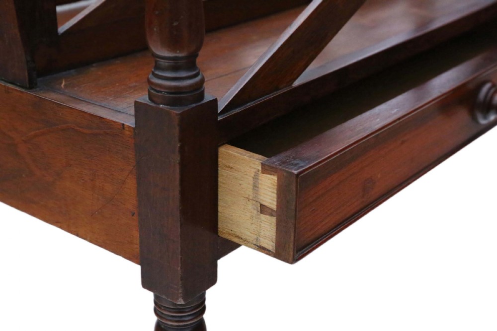 Georgian mahogany Canterbury magazine rack  View VI