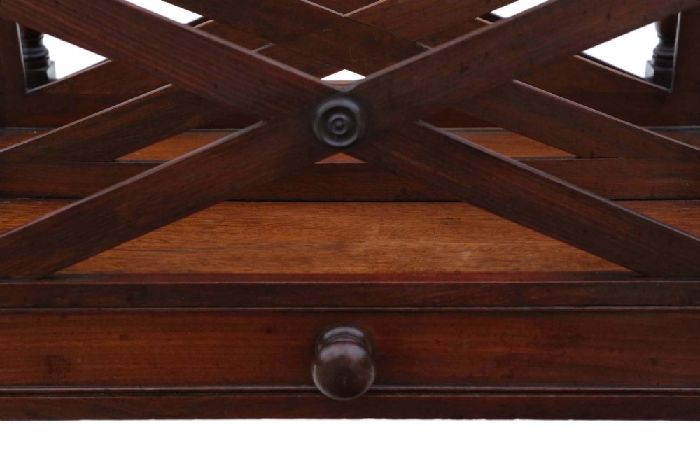 Georgian mahogany Canterbury magazine rack  View VII