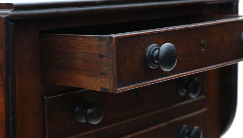 19th Century mahogany three drawer drop leaf work table  View VIII