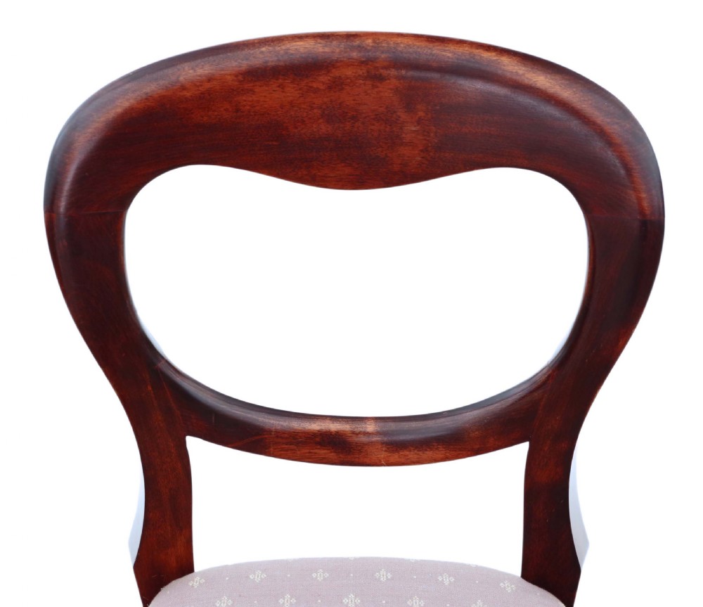 Set of 4 Victorian C1890 mahogany balloon back dining chairs  View VII
