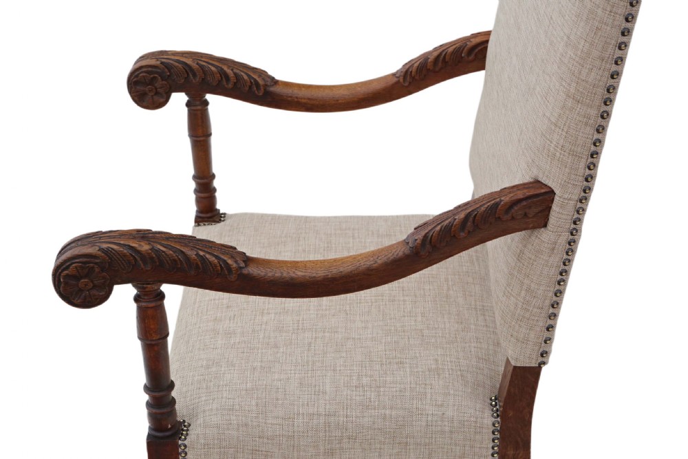Pair of oak armchairs View V