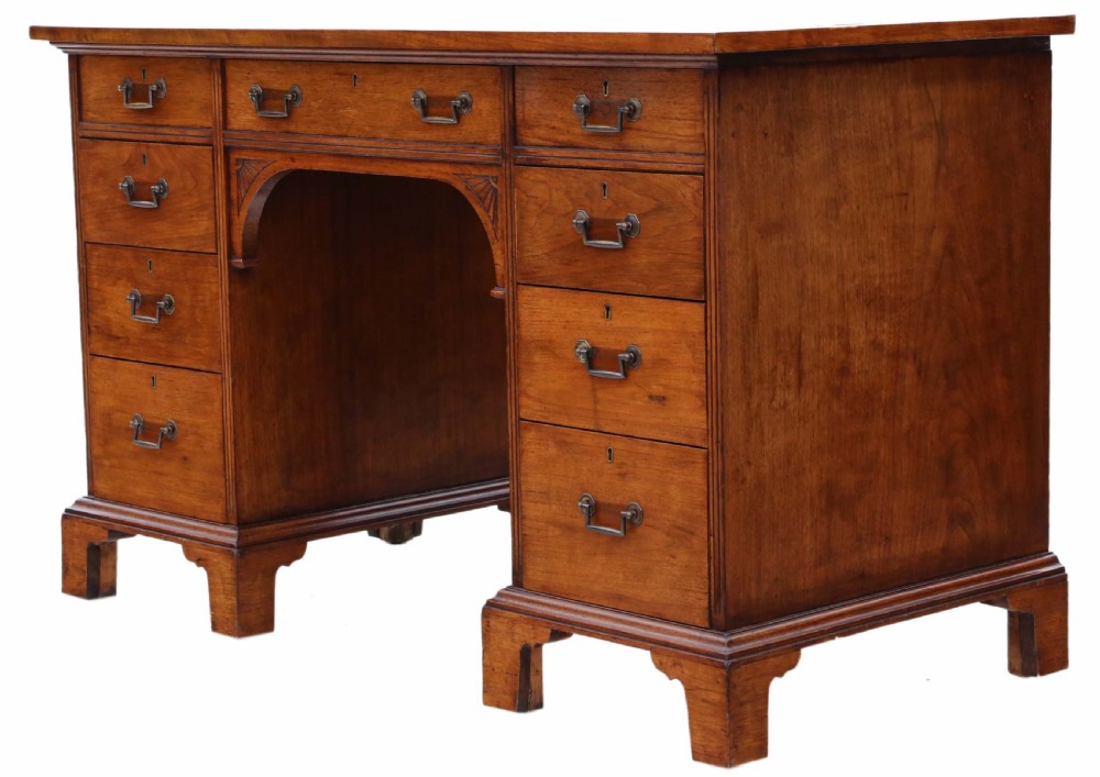 Victorian C1890 walnut twin pedestal desk Gillows