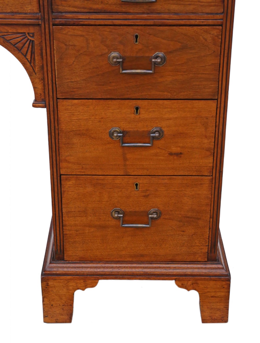 Victorian C1890 walnut twin pedestal desk Gillows View VI