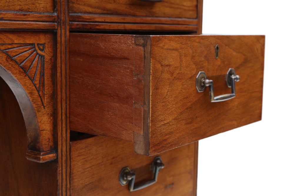 Victorian C1890 walnut twin pedestal desk Gillows View VII