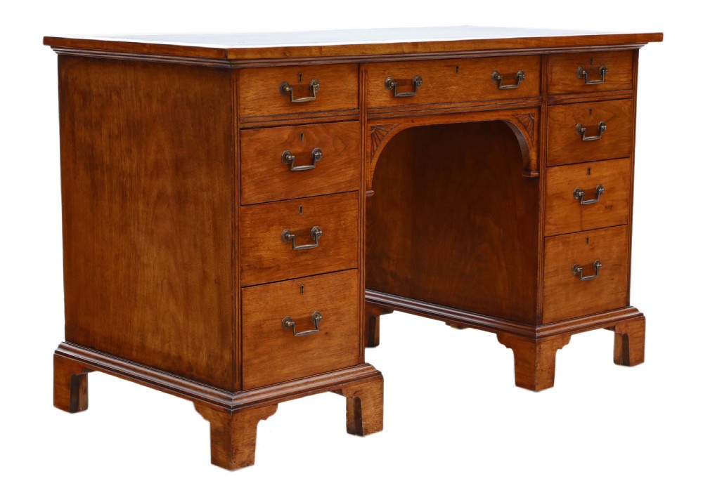 Victorian C1890 walnut twin pedestal desk Gillows View VIII