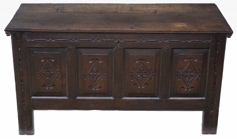 Georgian carved oak coffer
