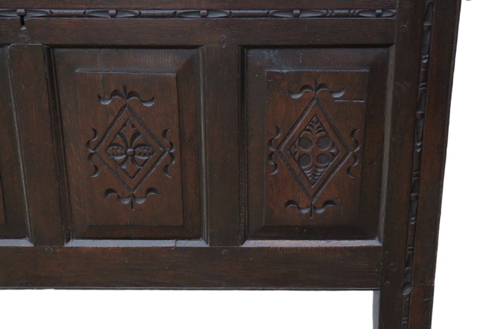 Georgian carved oak coffer View VI