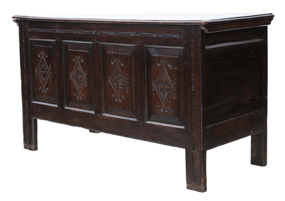 Georgian carved oak coffer View VII