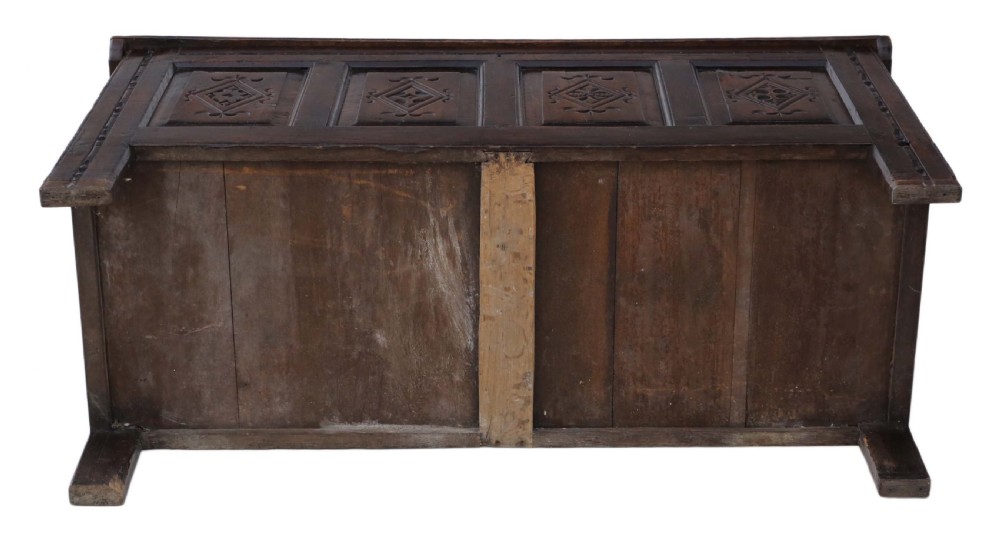 Georgian carved oak coffer View VIII