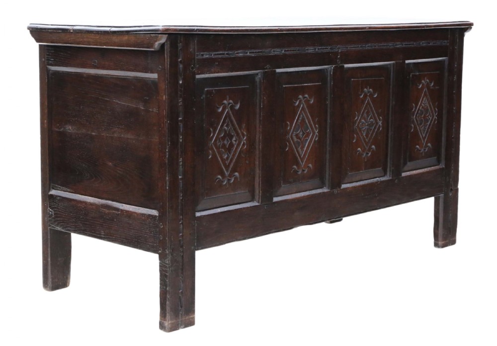Georgian carved oak coffer View IX