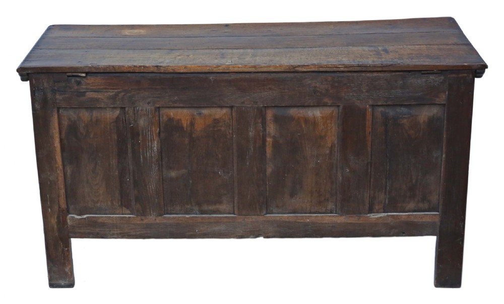 Georgian carved oak coffer View X