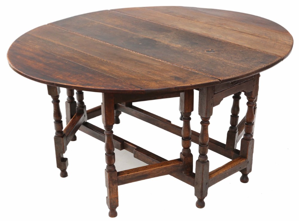 Georgian oak gate leg drop leaf dining table