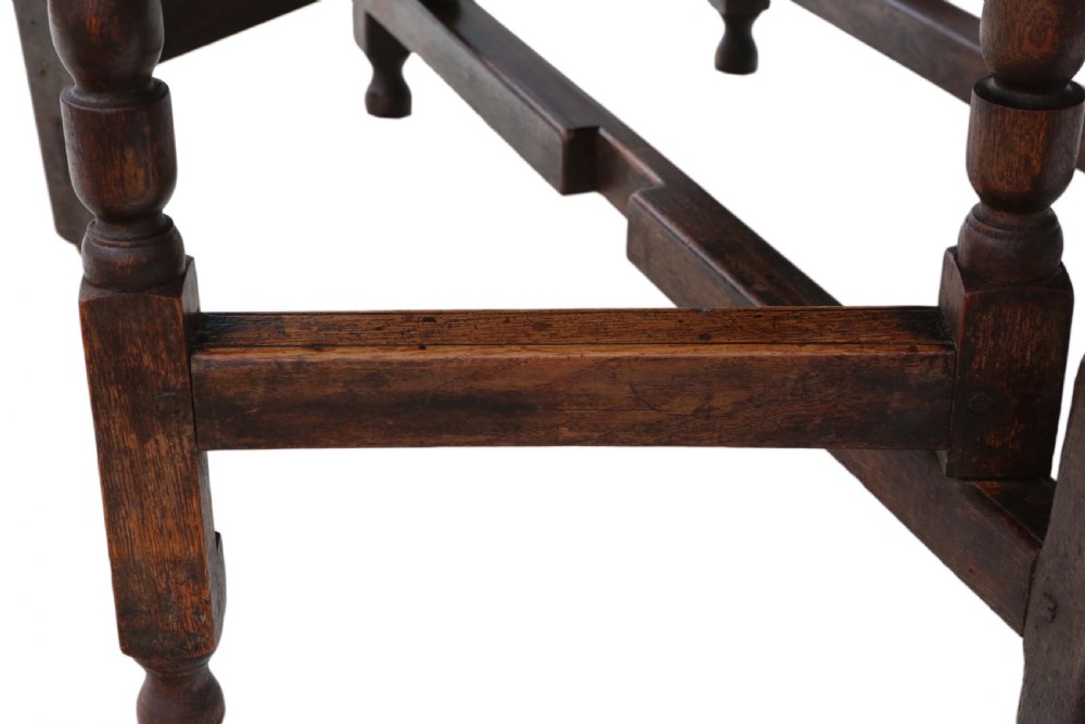 Georgian oak gate leg drop leaf dining table View V