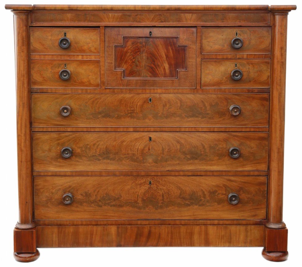 Regency flame mahogany chest of drawers