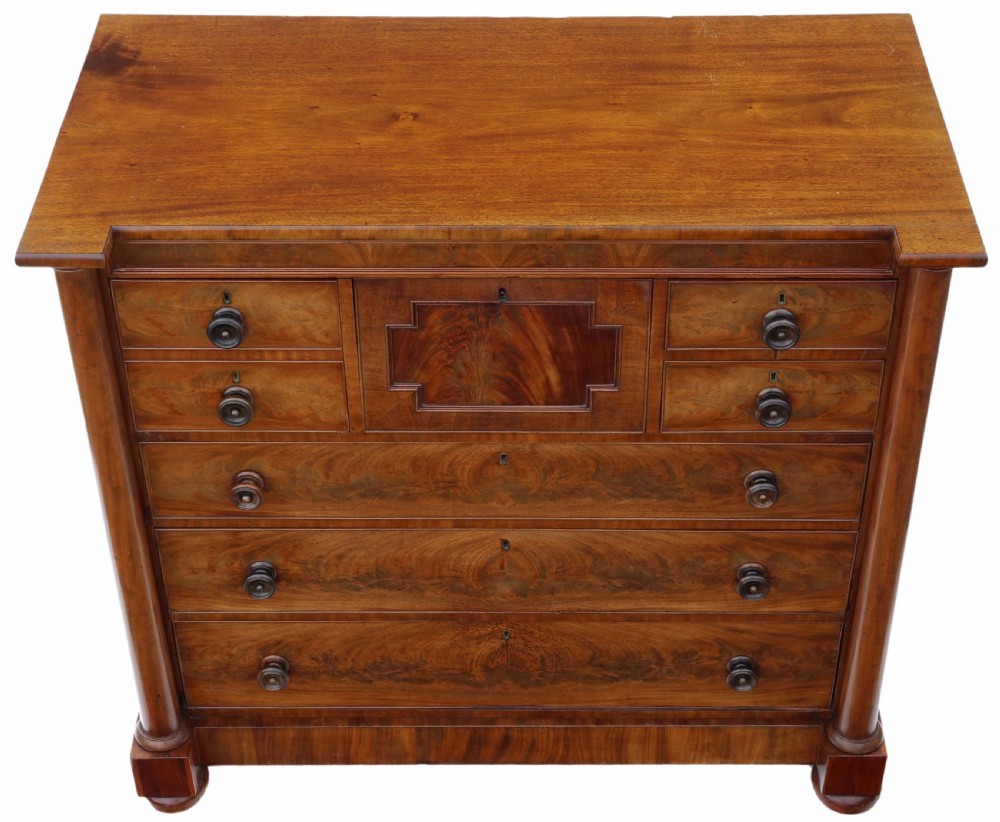 Regency flame mahogany chest of drawers View II