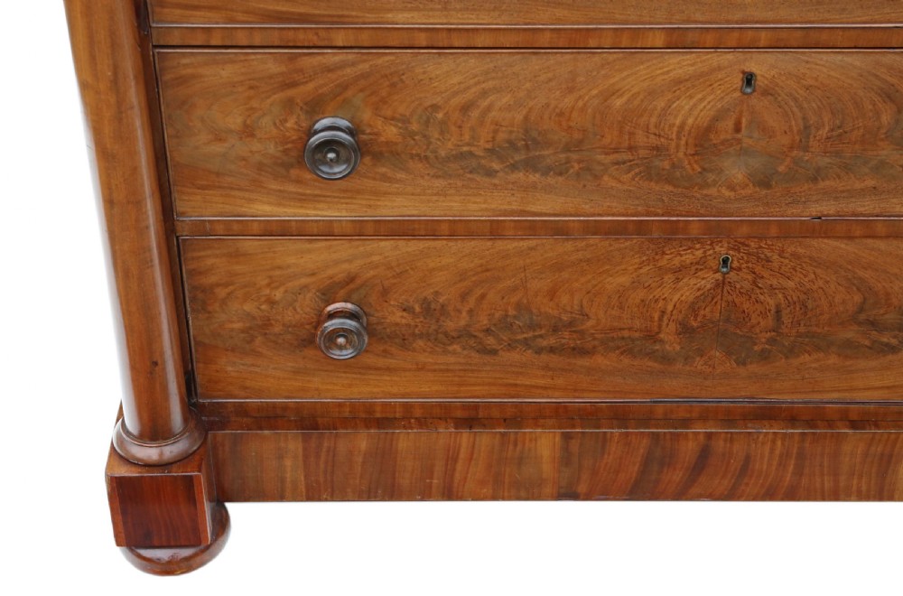 Regency flame mahogany chest of drawers View III
