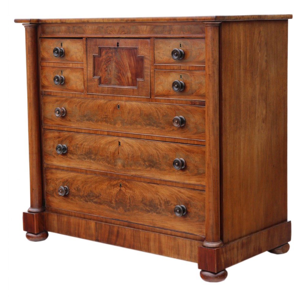 Regency flame mahogany chest of drawers View VI