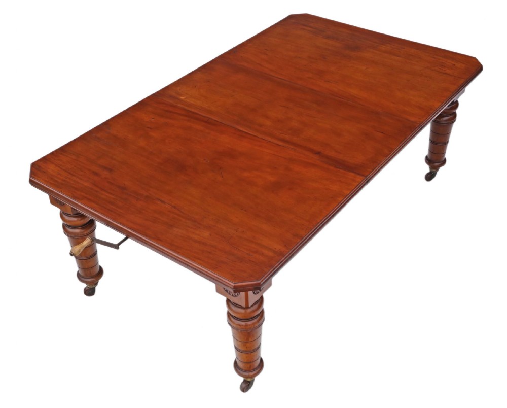 Victorian walnut windout extending dining table ~ 7'  View II