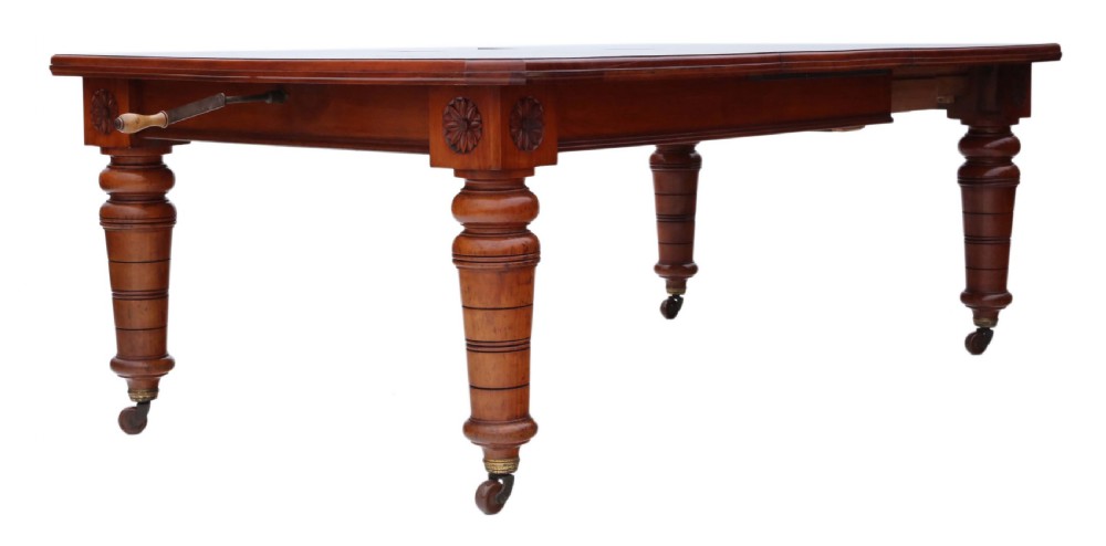 Victorian walnut windout extending dining table ~ 7'  View IV