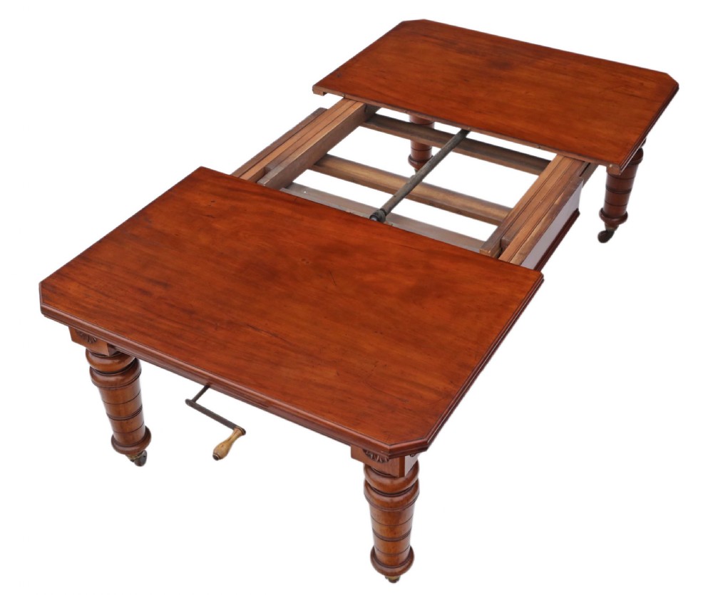 Victorian walnut windout extending dining table ~ 7'  View VIII