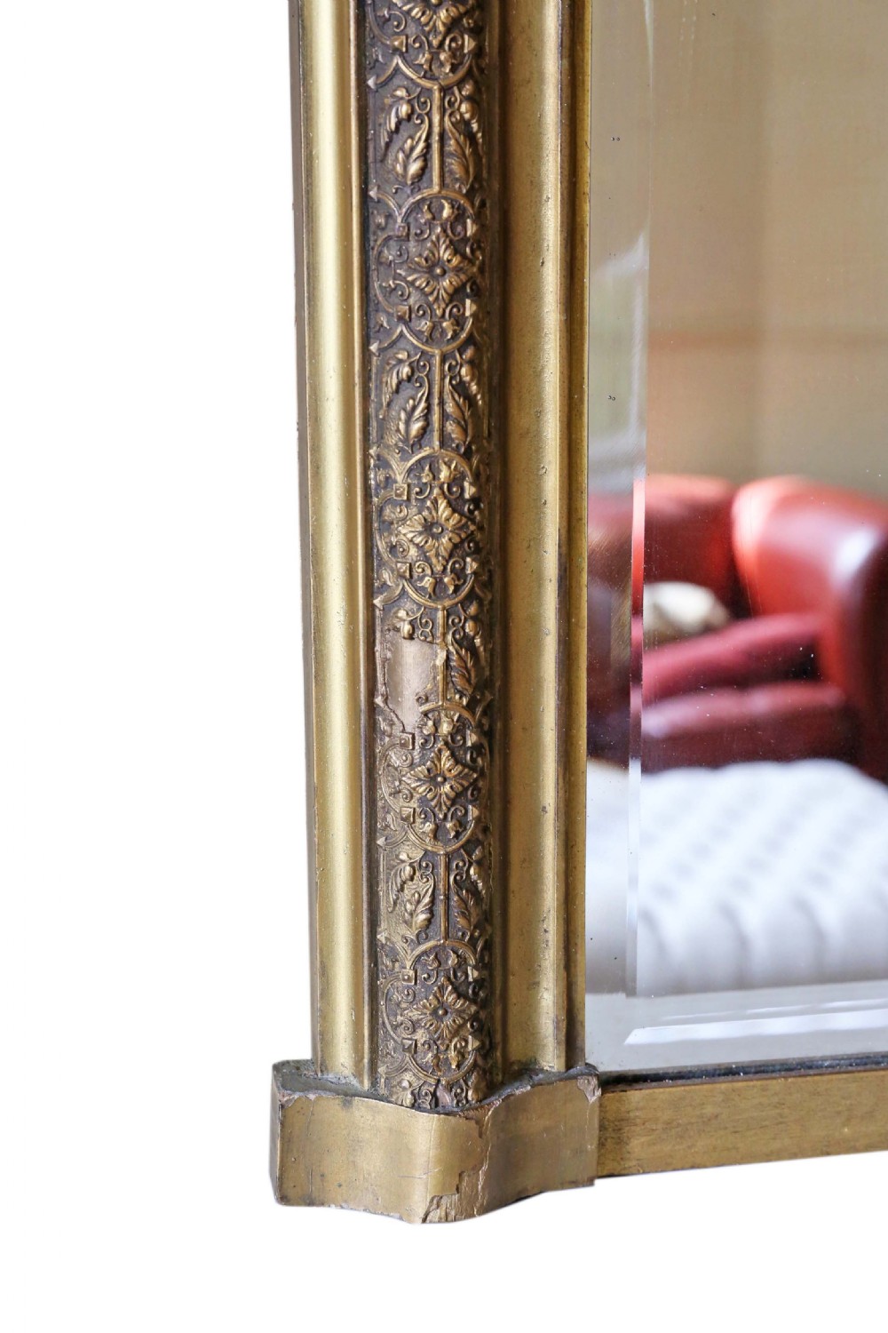 Victorian gilt wall mirror overmantle View III