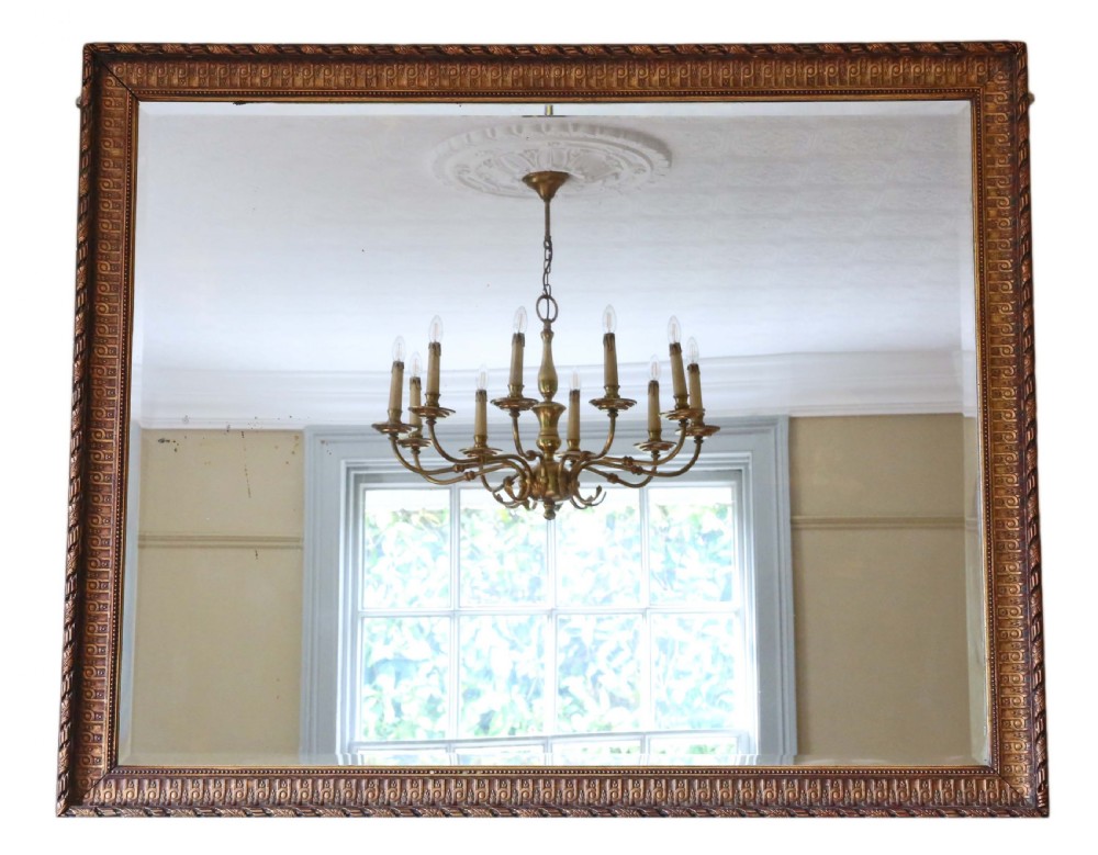 Late Victorian gilt wall mirror overmantle
