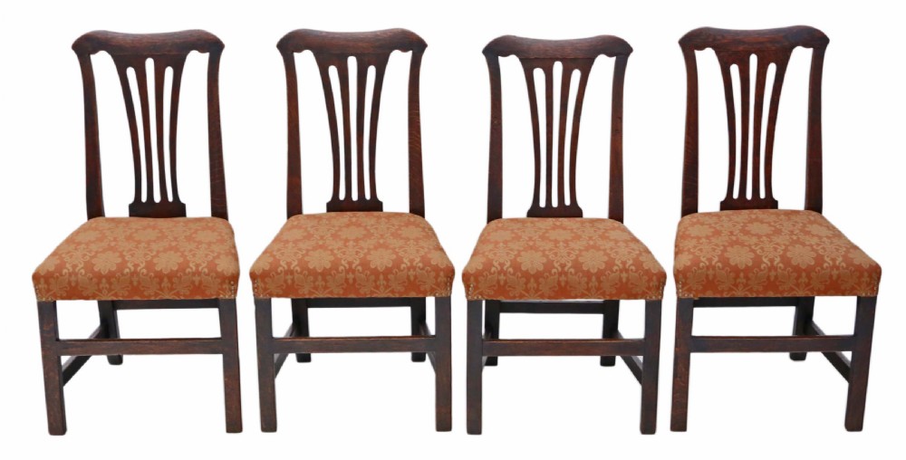 Set of 4 Georgian oak dining chairs