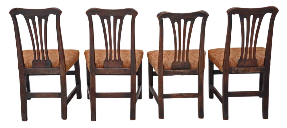 Set of 4 Georgian oak dining chairs View II