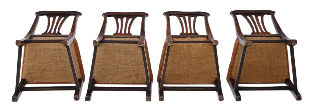 Set of 4 Georgian oak dining chairs View III