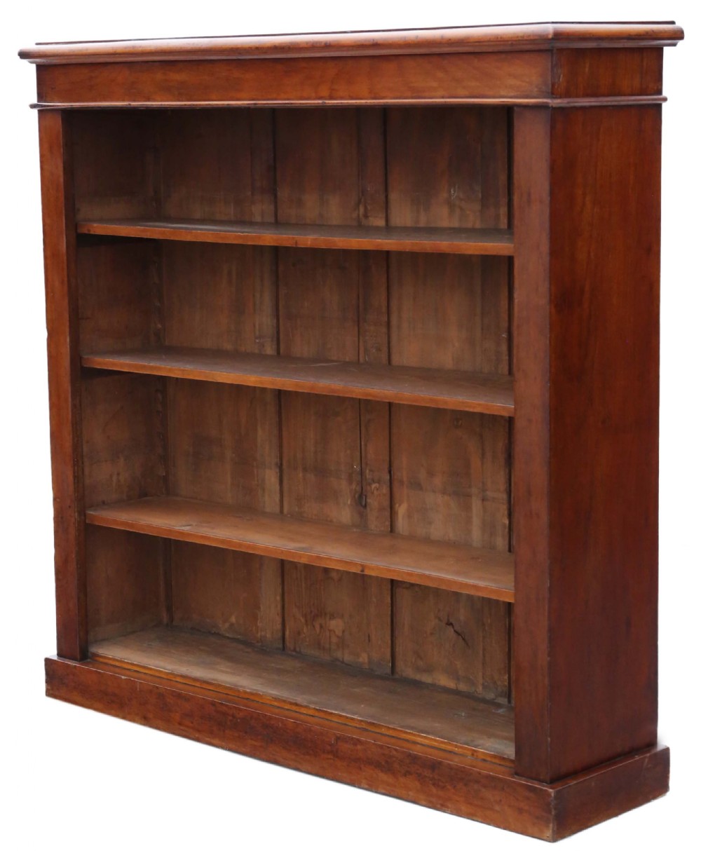 Victorian adjustable mahogany open bookcase