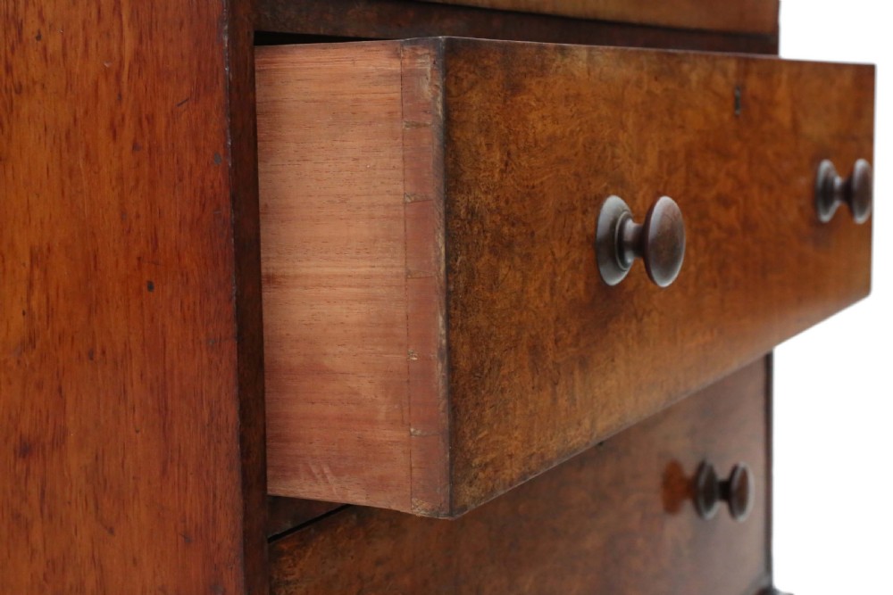 Victorian figured walnut cupboard on chest housekeeper's View VII