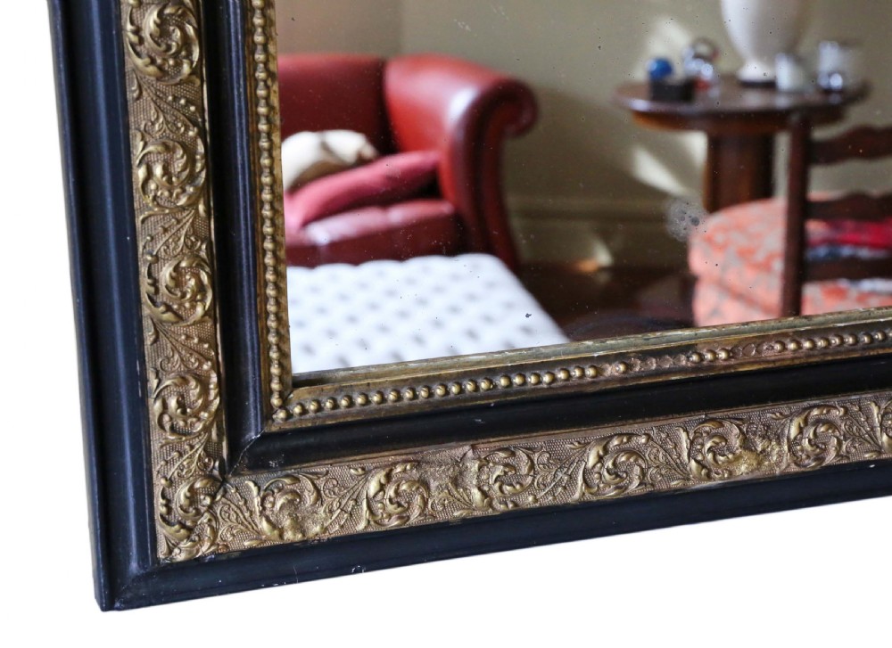 French gilt and ebonised overmantle wall mirror  View III