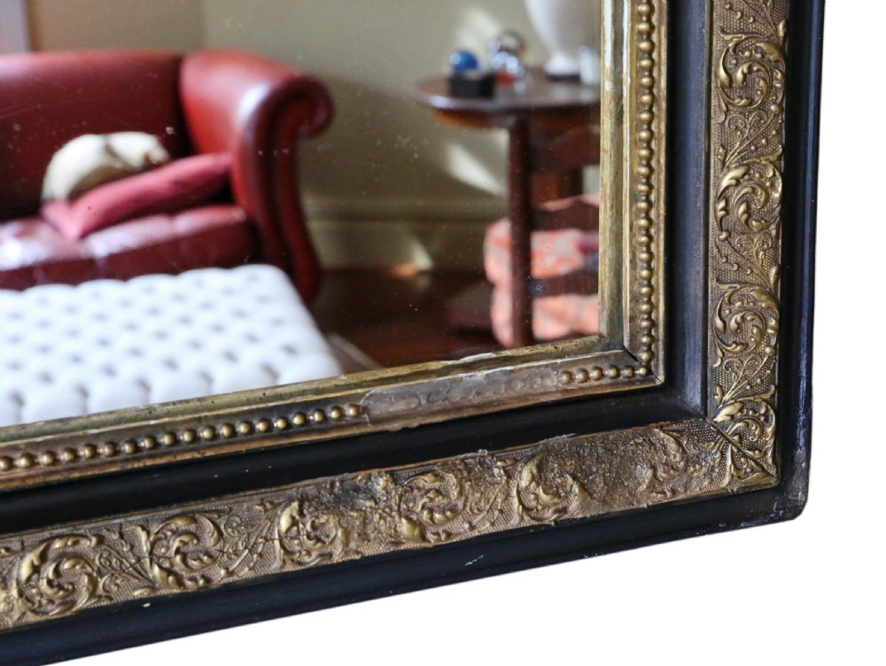 French gilt and ebonised overmantle wall mirror  View IV