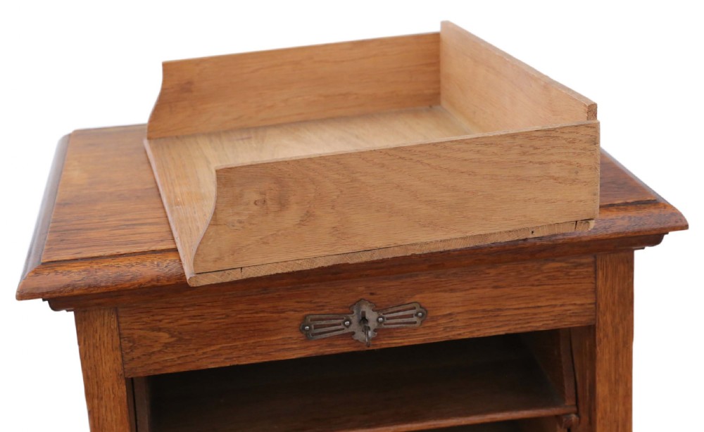 Oak tambour fronted filing cabinet View III