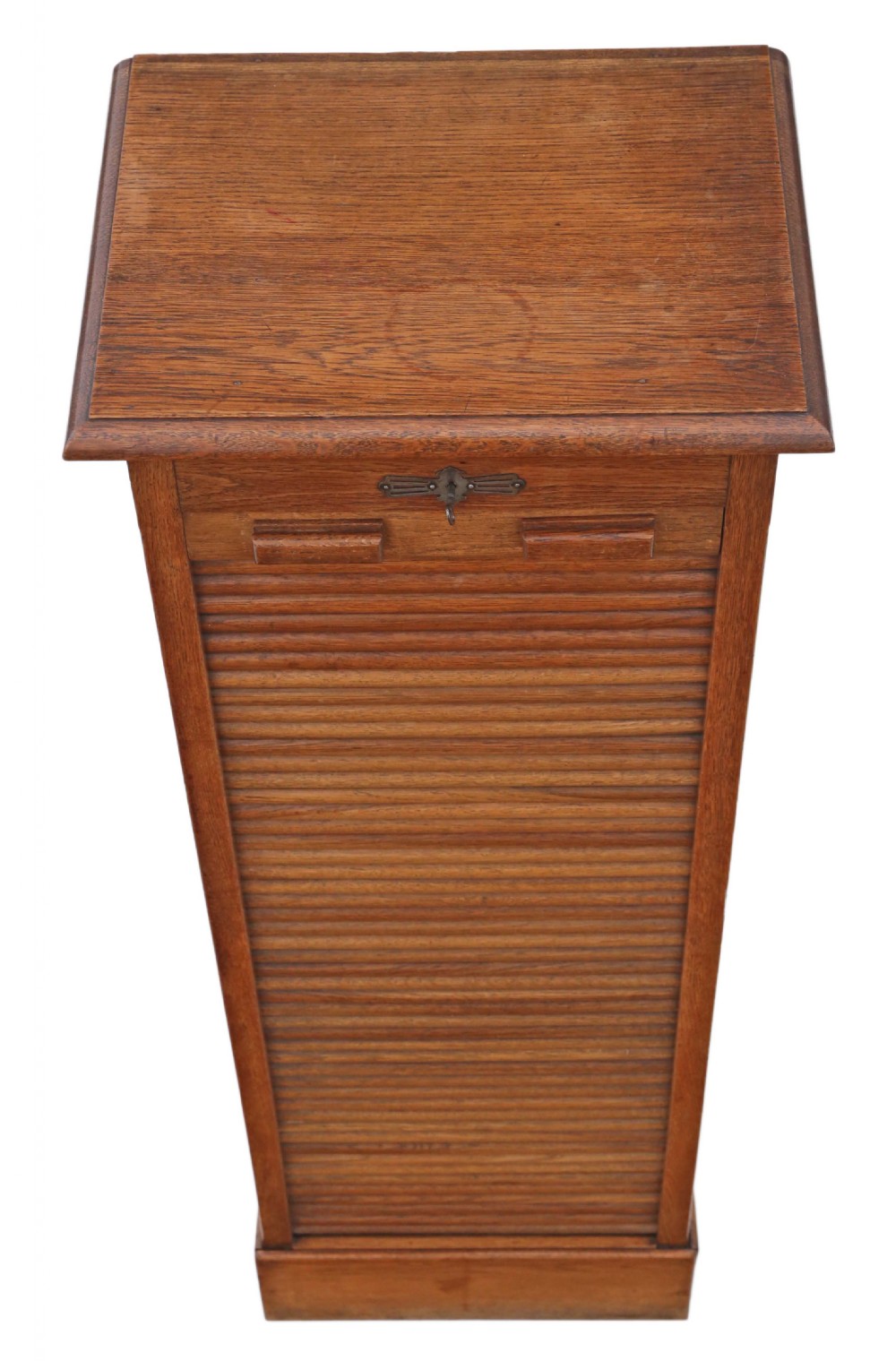 Oak tambour fronted filing cabinet View IV