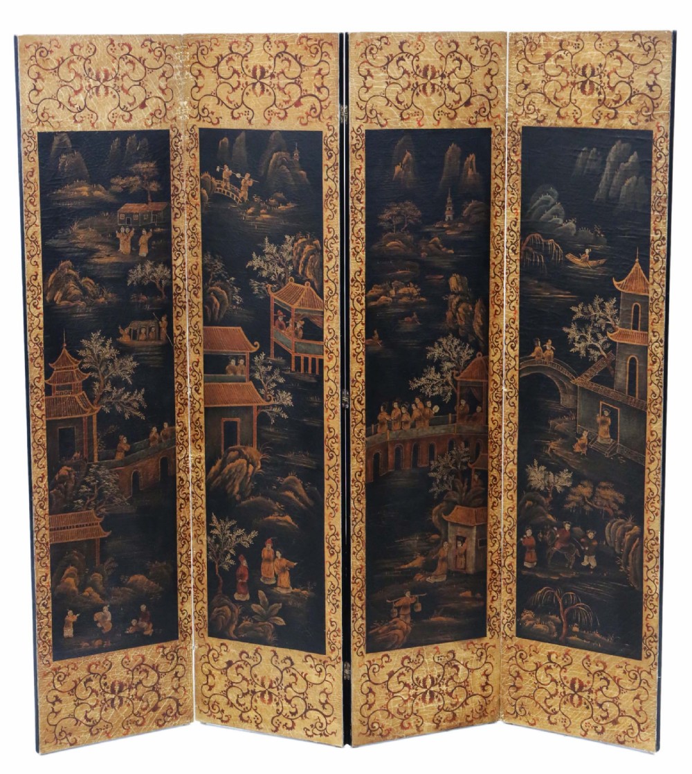 Chinoiserie C1915 dressing screen room divider 
