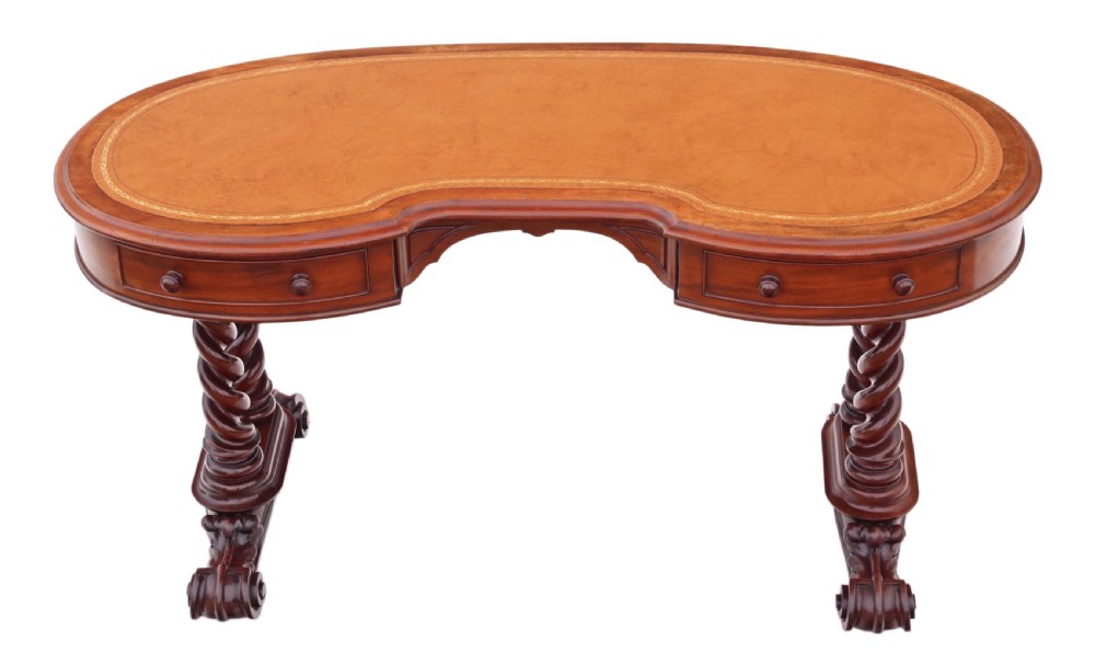Victorian mahogany kidney desk