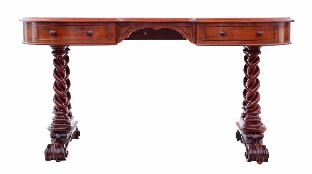 Victorian mahogany kidney desk View III