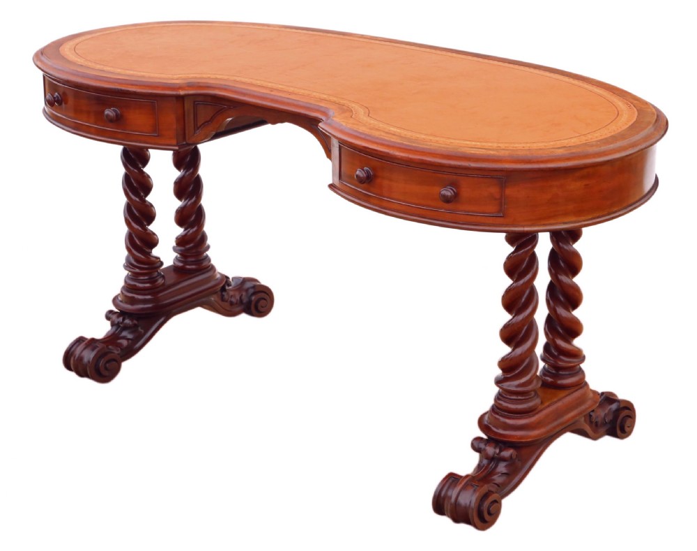 Victorian mahogany kidney desk View IV