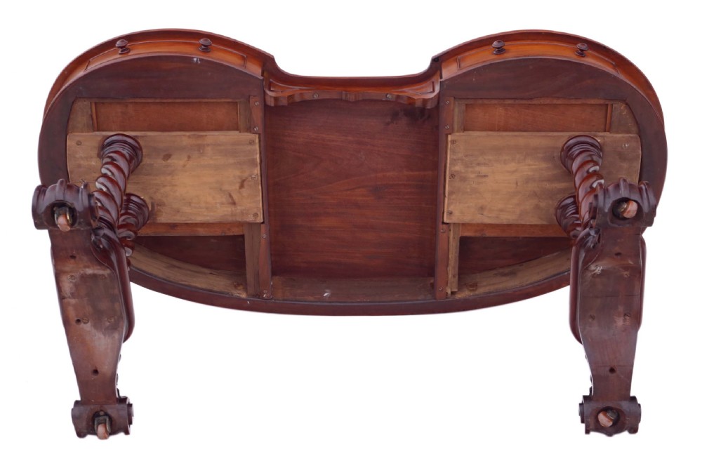 Victorian mahogany kidney desk View XI