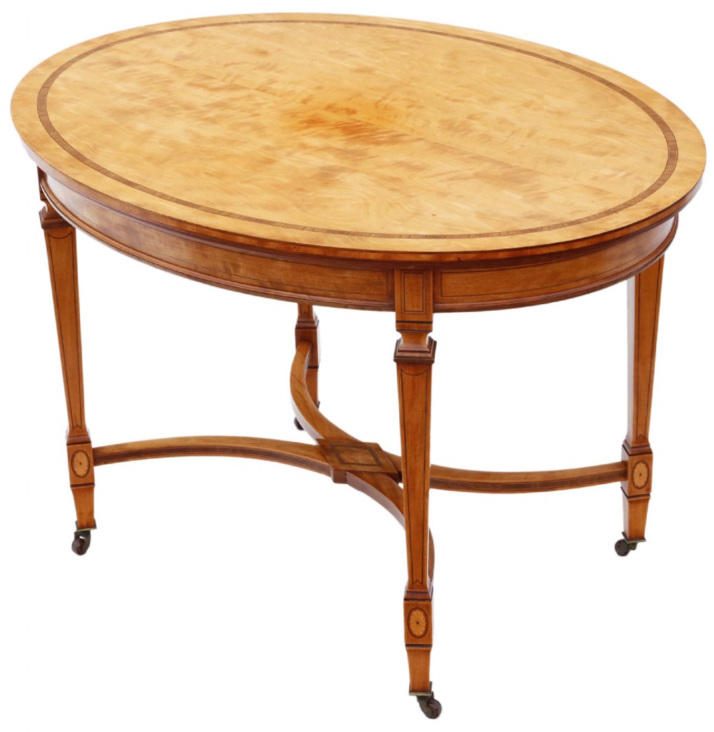 Victorian inlaid satinwood centre table 