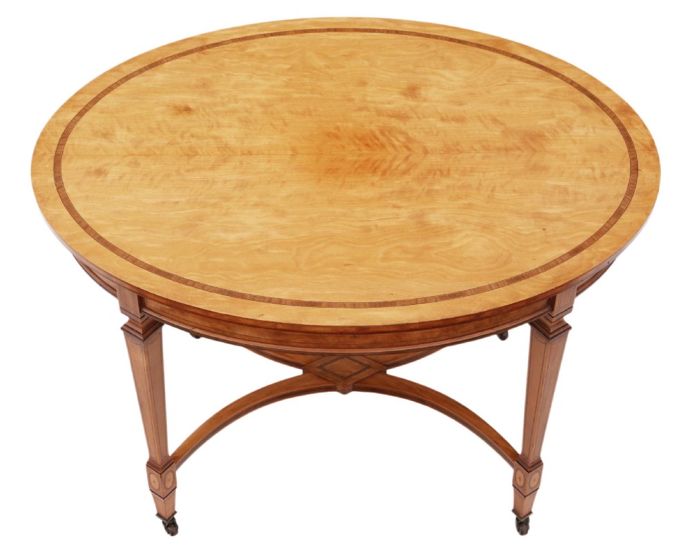 Victorian inlaid satinwood centre table  View VII