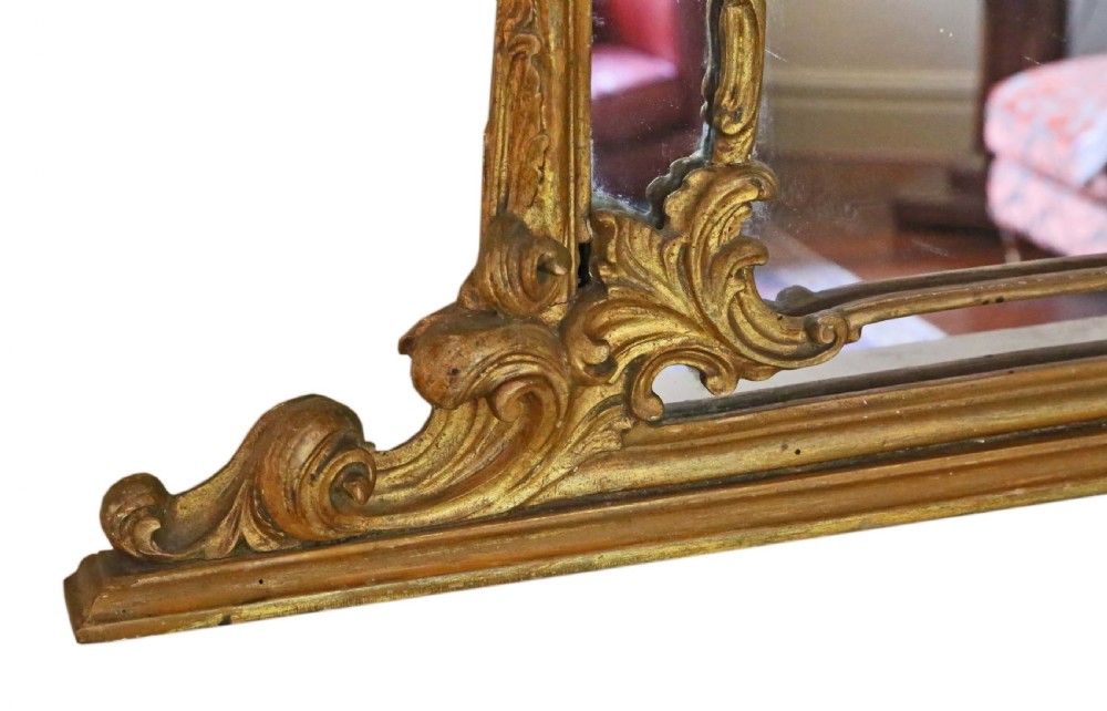 Victorian overmantle or wall mirror C1850  View V