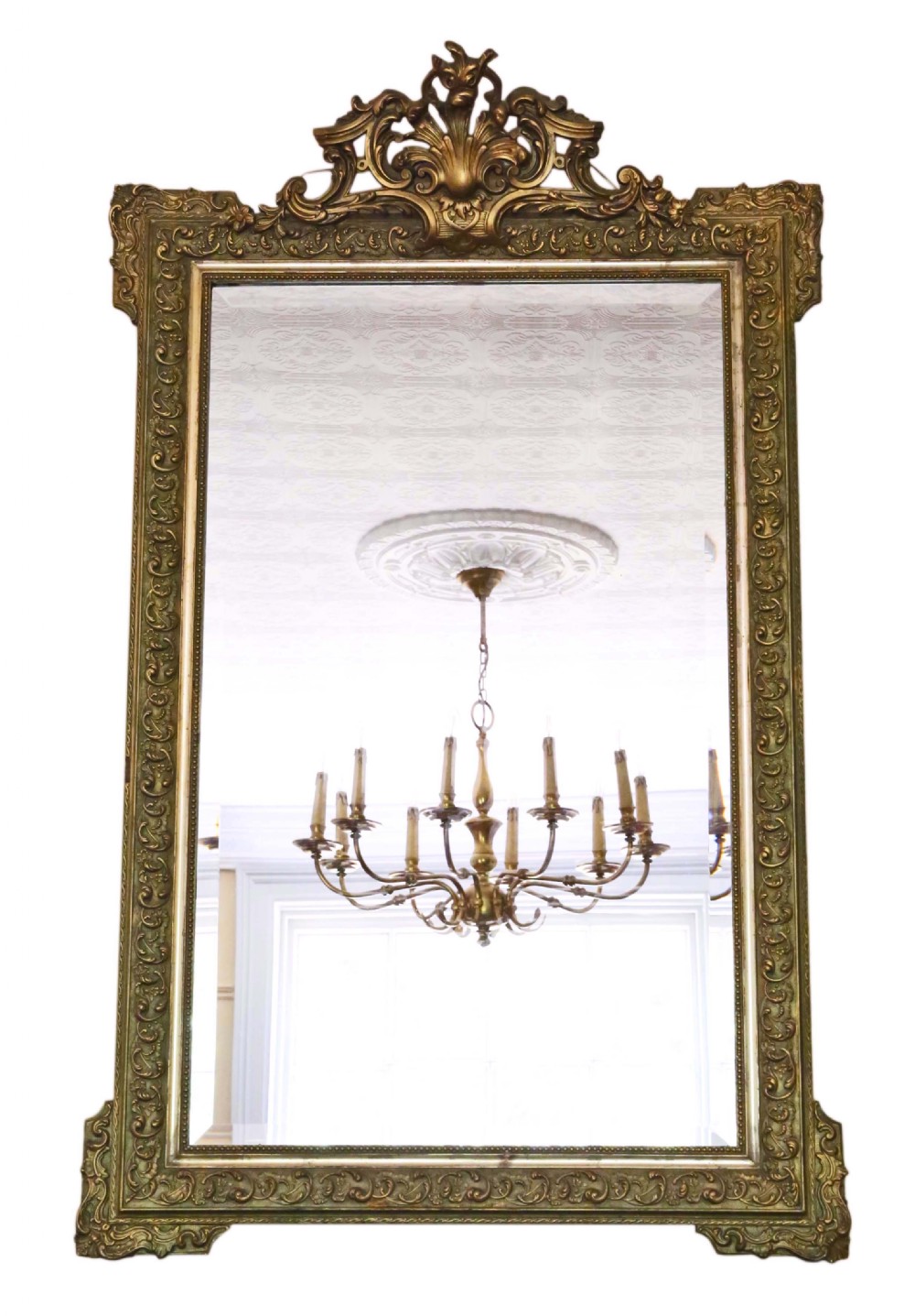 Victorian French overmantle or wall mirror