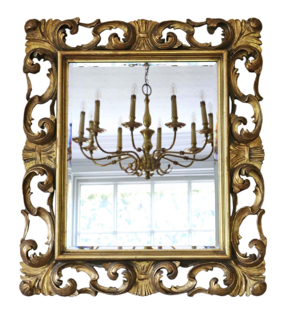 19th Century Italian gilt overmantle or wall mirror